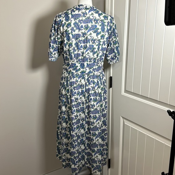 Boden Elsa Crinkle Midi Tea Dress Surf The Web Paisley Wave Pockets US 10 NEW - Picture 7 of 14